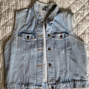 Thrifted denim vest